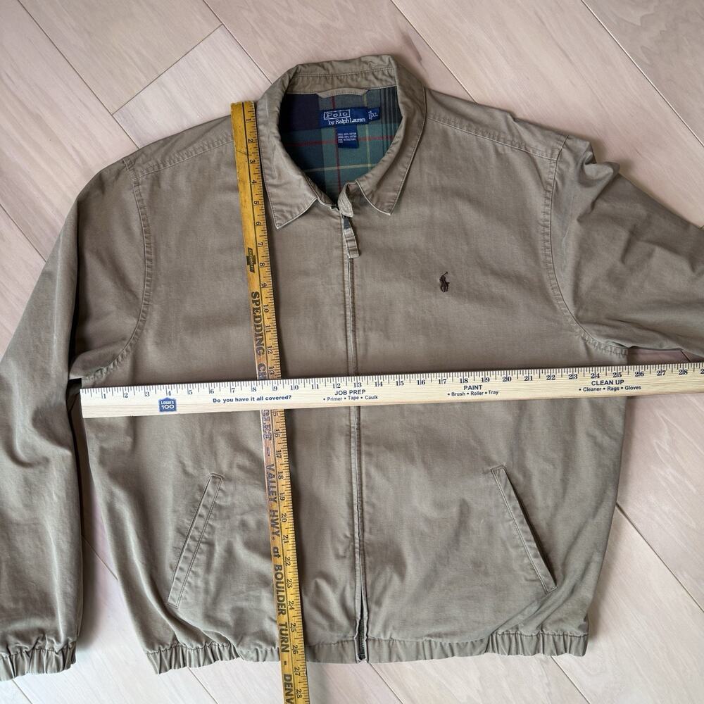 Vintage Polo Ralph Lauren Harrington Jacket XL Dark Khaki Lined Full Zip RRL - Picture 2 of 10